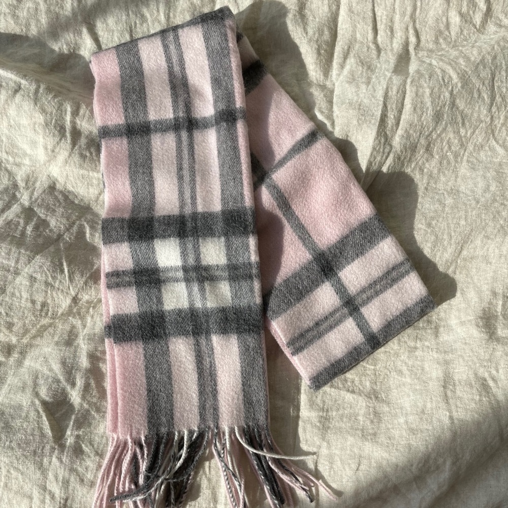 Pink Plaid Cashmere Scarf (similar to Burberry)